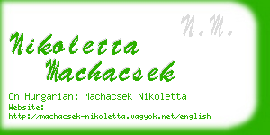 nikoletta machacsek business card